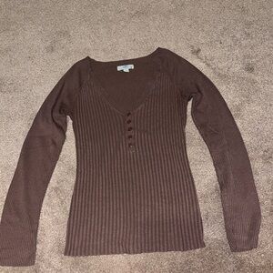 So Wear It Declare It Brown Long Sleeve Top